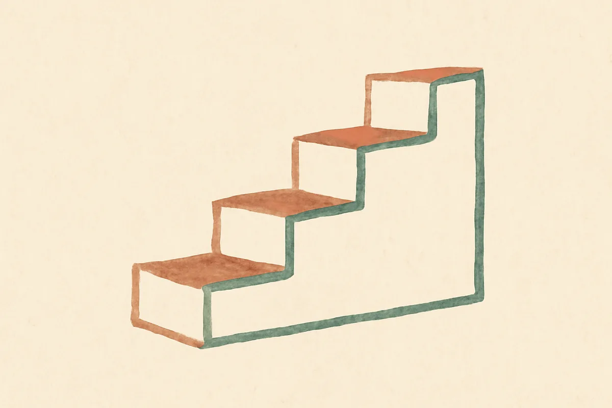 Illustration of ascending steps representing a dose ladder