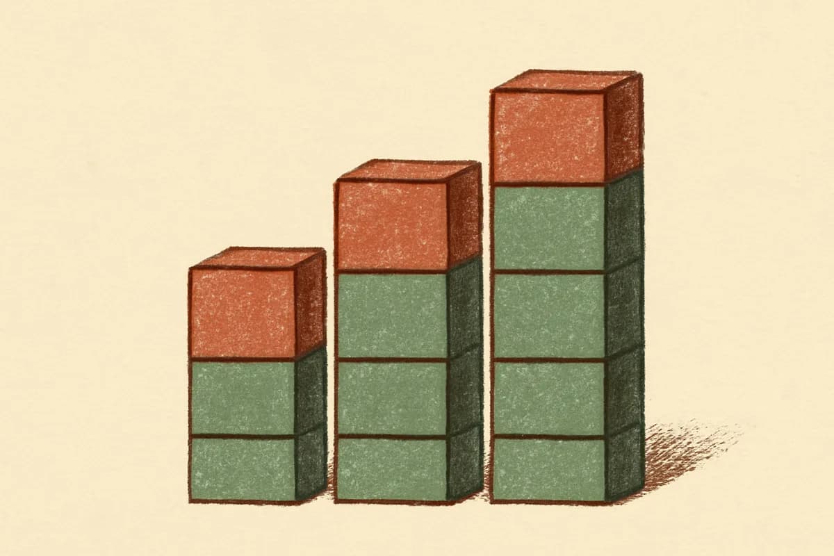 Illustration of ascending stacked blocks